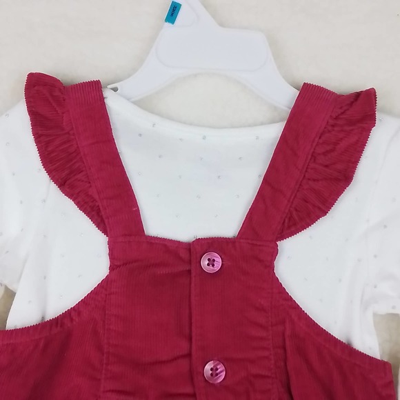 Carter's Baby 2-Piece Corduroy Overall Set Girl's Size 24mo in Pink, White - Picture 11 of 14